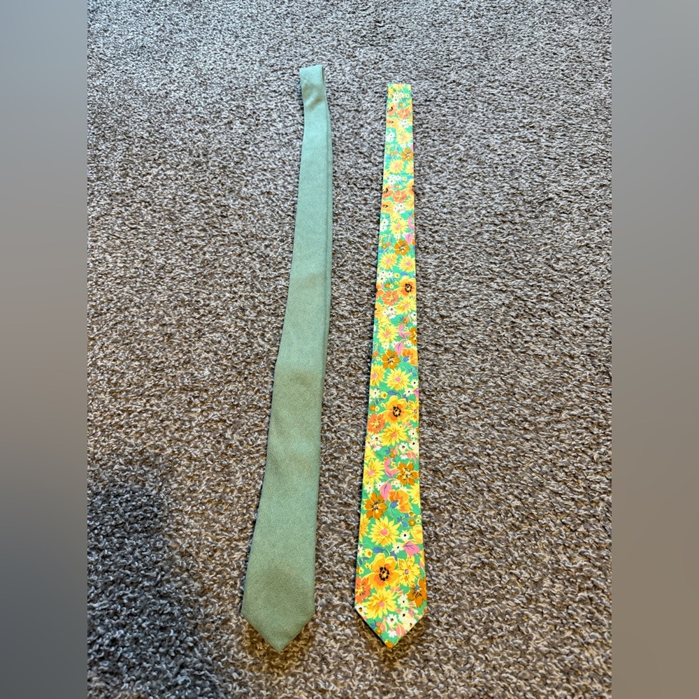 Floral Yellow and Green Ties